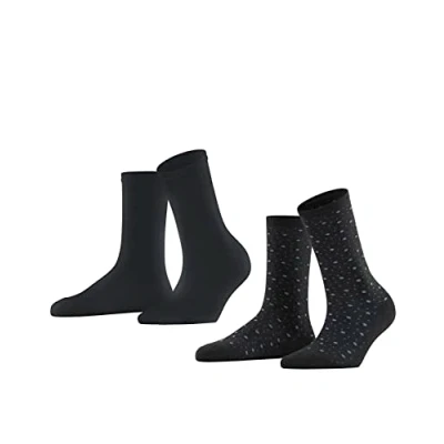 Abbildung von Esprit Playful DOT 2PACK WITH Pattern Socken, Damen, Größe: 35 38, Black
