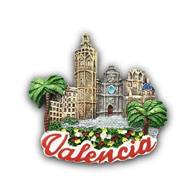 Abbildung von 3D Valencia Spanien Kühlschrank Kühlschrankmagnet Tourist Souvenirs Handmade Harz Handwerk Magnetische Aufkleber Home Küche Dekoration Reise Geschenk