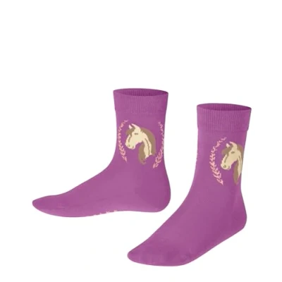 Abbildung von FALKE Unisex Kinder Socken Horse K SO Baumwolle gemustert 1 Paar, Beige (Pearl 8360) neu umweltfreundlich, 23 26