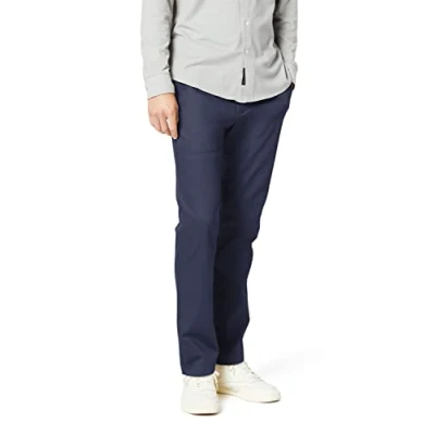Abbildung von Dockers Herren Signature Khaki Slim Fit Pants Refined Chinos, Navy, 36W / 32L