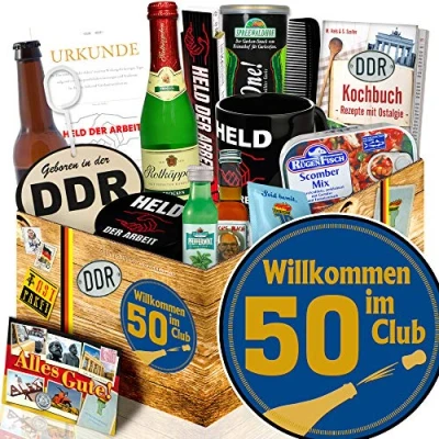 Abbildung von Wilkommen im Club 50 + Geschenke zum Geburtstag Ostbox für Männer