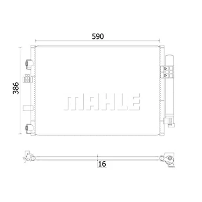 Abbildung von MAHLE ORIGINAL AC 930 000S Klimakondensator mit Trockner 590 FORD: C Max 2, Grand