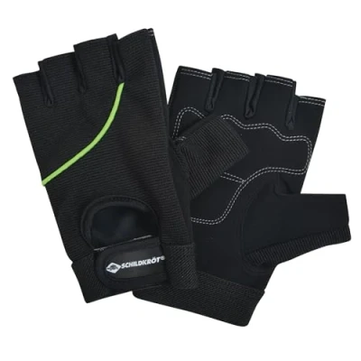 Abbildung von Schildkröt Fitness Handschuhe Classic, verschiedene Größen wählbar (S M / L XL), Schwarz Grün, 960152