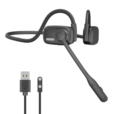 Abbildung von eppfun Open Ear Kopfhörer Bluetooth 5.4, Headset mit Noise Cancelling Mikrofon, Kabellos Ohrhörer für Office Meeting, Autofahren, Laufen, Radfahren Fahren