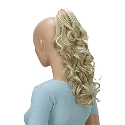 Abbildung von CAISHA 40cm Haarzopf Lily Haarteil mit Butterflyklammer Pferdeschwanz Haarverlängerung Voluminös Gewellt Hellblond Mix H210