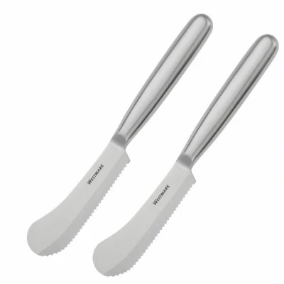 Abbildung von Westmark 2 Frühstücks /Buttermesser, mit Wellenschliff und breiter Klingenspitze, Länge: 22 cm, Rostfreier Edelstahl, Silber, 135922E3