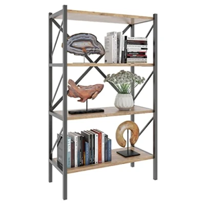 Abbildung von VCM Standregal Holz Metall Stand Regal Büro Bücher Insasi 4fach, 1 tlg.