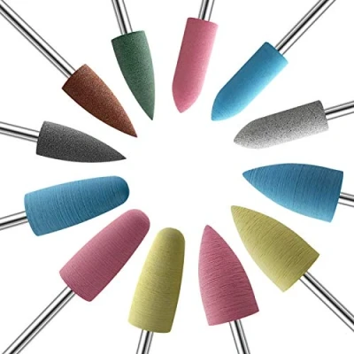Abbildung von KADS 12 x Silikon Nagelbohrer, rotierender Fräskopf, Nagelhautreinigung für Nagelkunst, Nagelstudio, Maniküre
