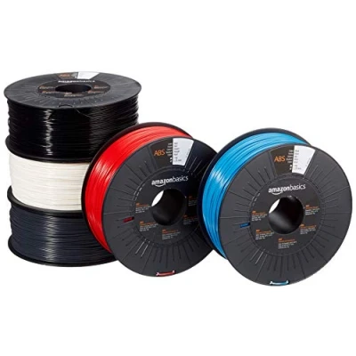 Abbildung von Amazon Basics ABS 3D Drucker Filament, 1.75 mm, 1 kg pro Spule, 5Stück Spulen, 5 Mehrfarbig