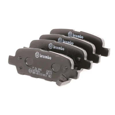 Abbildung von BREMBO P 56 046 Bremsbelagsatz mit akustischer Verschleißwarnung ohne Zubehör NISSAN: Qashqai / Qashqai+2 I, X Trail, I Van