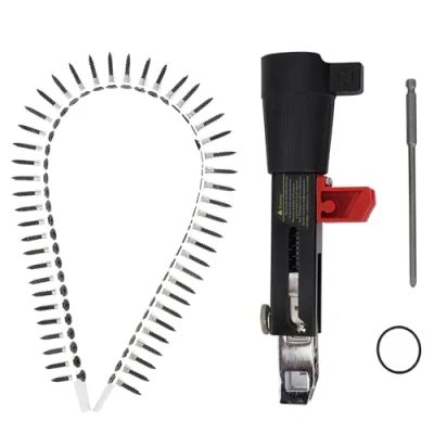 Abbildung von Automatische Kettennagelpistole, Elektrobohrschrauben Spannwerkzeug Holzbearbeitungswerkzeug, kontinuierliche und genaue Nagelzufuhr, für Gipskartonplatten, Trennwände, Holzplatten, Decken usw.