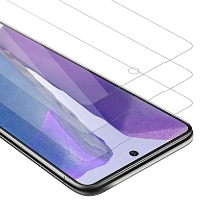 Abbildung von Cadorabo 3x Panzer Schutz Glas für Samsung Galaxy NOTE 20 3 Stück Schutzfolie in Ultra Klar Hüllen freundlich Gehärtetes (Tempered) Dipslayschutz Folie 9H Härte Anti Kratzer