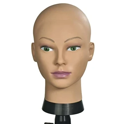 Abbildung von Frisierkopf, weiblich, kosmetologisch, Mannequin Kopf für Perückenherstellung und Präsentation mit kostenloser Klemme