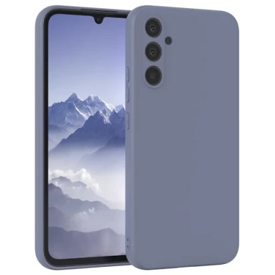 Abbildung von EAZY Case Silikonhülle für Samsung Galaxy A34 Hülle Silikon Blau weich stoßfeste Handyhülle Schutzhülle mit Kameraschutz Dünn Premium Schutz Cover TPU Phone Bumper in Eisblau