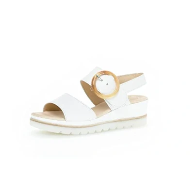 Abbildung von Gabor Damen Keilsandalen, Frauen Sandaletten,Best Fitting,Sommerschuhe,Freizeitschuhe,offene Schuhe,Strandschuhe,Keilabsatz,Weiss,40 EU / 6.5 UK