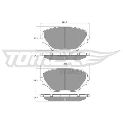 Abbildung von TOMEX brakes TX 13 85 Bremsbelagsatz Vorderachse TOYOTA: RAV4 II SUV