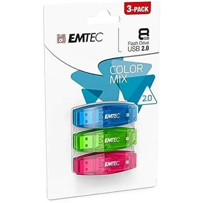 Abbildung von Emtec C410 8GB USB Stick 2.0 Color Mix 3er Pack (Orange Gelb Rose)