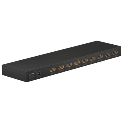 Abbildung von goobay 58484 HDMI Splitter 1 auf 8 / Verteiler unterstützt Auflösungen bis zu 4K@ 60Hz /1x Eingangssignal 8X Ausgänge wie TV, Monitor, Beamer, PS5 und Xbox/Schwarz