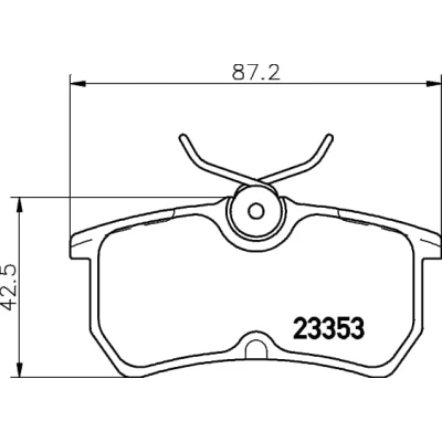 Abbildung von HELLA 8DB 355 018 411 Bremsbelagsatz nicht für Verschleißwarnanzeiger vorbereitet mit Bremssattelschrauben FORD: FIESTA 5, 6
