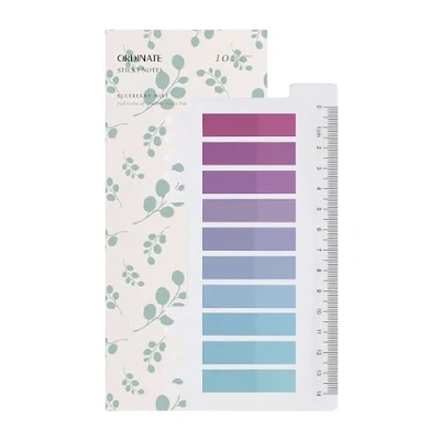 Abbildung von Ordinate 200 Stück Sticky Notes, Transparent Haftnotizen zum Markieren, Haftstreifen, Seitenmarkieren, Ästhetischer Haftnotizzettel, Full Color of Gradient (L Blueberry Mist)