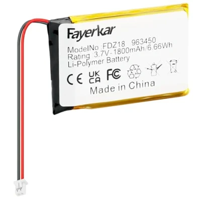 Abbildung von Fayerkar Lithium Polymer Batterie 3.7V 1800mAh 963450 wiederaufladbare Lipo mit JST Anschluss für VXI blauen Parrott bestätigen Polarität des Geräts und Verbindungsstücks vor dem Kauf