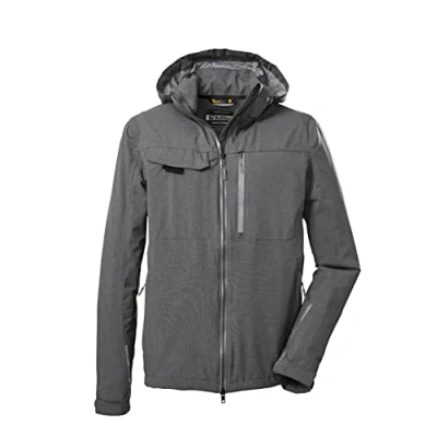Abbildung von killtec Herren Funktionsjacke/Outdoorjacke mit abzippbarer Kapuze und Spritzschutz KOS 36 MN JCKT, graumelange, 3XL, 39199 000