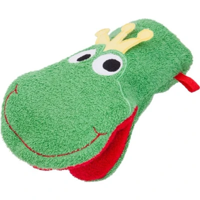 Abbildung von Smithy Waschlappen Baby mit Tiermotiv FROSCH aus 100% Baumwolle Frottee, Waschhandschuh Kinder Jungen &amp; Mädchen, Geschenk zur Geburt