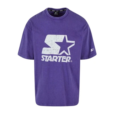 Abbildung von Starter LOGO Oversize TEE Tshirt print, Herren, Größe: Medium, Purple acid washed