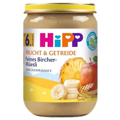 Abbildung von HiPP Bio Frucht &amp; Getreide, Feines Bircher Müesli, ohne Zuckerzusatz, 6 x 190g