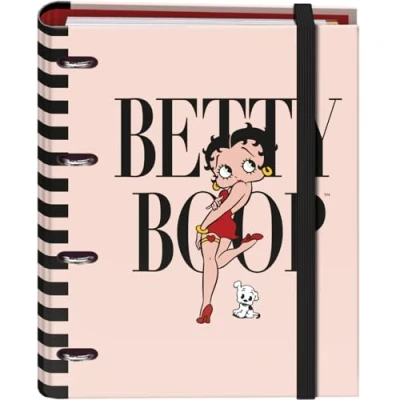 Abbildung von Dohe Betty Boop Ordner mit 4 Ringen, 100 Blatt, A4, Gummiverschluss, farbige Trennblätter, Dokumententasche, Papier 90 g/m², Kompressor, Schulmaterial