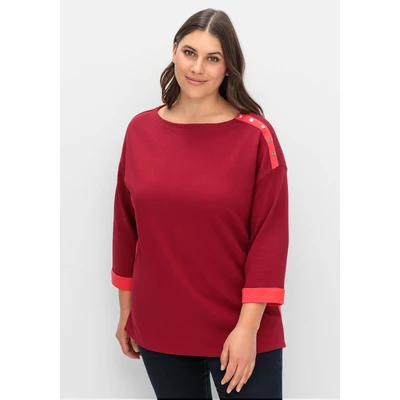 Abbildung von Sheego Sweatshirt, Damen, Größe: 40/42, Dunkelrot