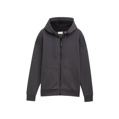 Abbildung von TOM Tailor Basic Sweatjacke, Herren, Größe: Small, Tarmac grey