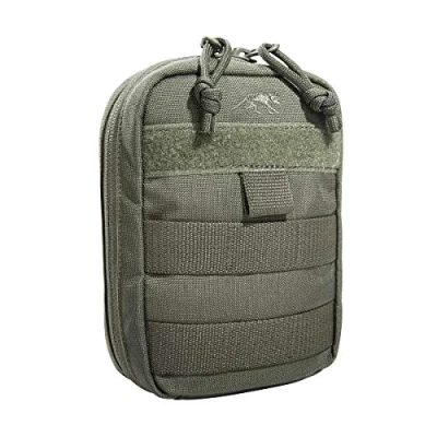 Abbildung von Tasmanian Tiger TT Tac Pouch 1 EDC Rucksack Zusatztasche mit Molle System und Patch Fläche, 15 x 10 4, Steingrau Oliv IRR