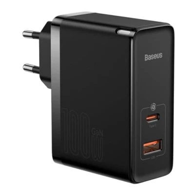 Abbildung von Baseus Travel Charger GaN5 Pro Quick Wall C+U, PD3.0, QC4.0 +, AFC, 100W EU Black (CCGP090201)