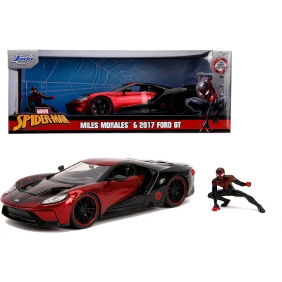 Abbildung von Jada Toys Marvel Spiderman Auto mit Figur Miles Morales &amp; 2017 Ford GT 1:2