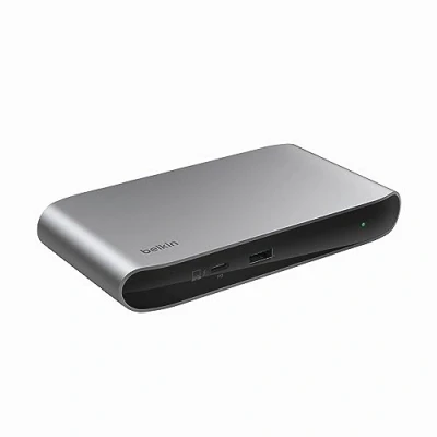 Abbildung von Belkin Connect Thunderbolt 4 Docking Station, 5 in 1 USB C Multiport Core Hub mit 96 W Power Delivery für Mac und Windows Laptops, einen 8K oder Zwei 4K Monitore; Kabel/Netzteil