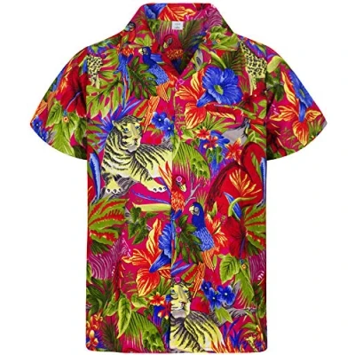 Abbildung von V.H.O. Funky Hawaiihemd, Kurzarm, Dschungel, Jungle, pink, L