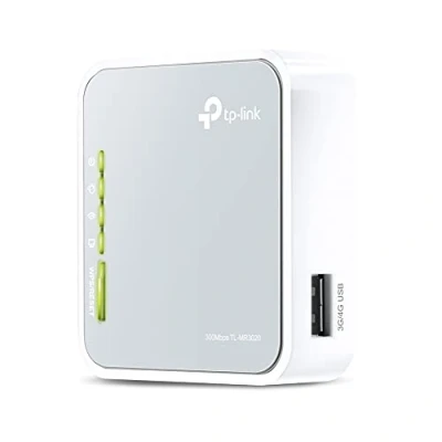 Abbildung von TP Link TL MR3020 N300 WLAN Nano mobiler Router (300Mbit/s 2,4GHz, tragbar, 3G/4G Router, Access Point, WISP, Hotspot, Repeater, Bridge, Print, Media, FTP Server) grau