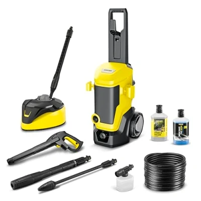 Abbildung von Kärcher Hochdruckreiniger K 7 WCM FJ Home, Druck: max. 180 bar, Fördermenge: 600 l/h, Flächenleistung: 60 m²/h, Gewicht: 17,1 kg, HD Pistole, Vario Power Strahlrohr, Dreckfräser, Schaumdüse