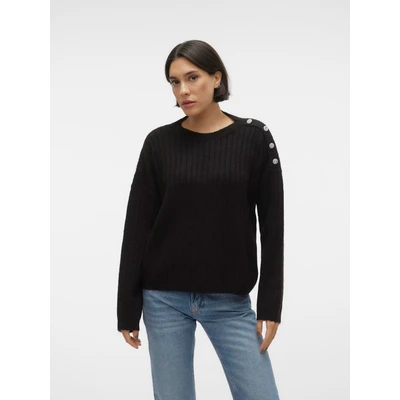 Abbildung von Vero Moda Rundhalspullover &quot;VMELYA LS O NECK BUTTON PULLOVER GA BOO&quot;