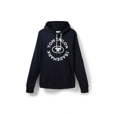 Abbildung von TOM Tailor MIT Logoprint Kapuzenpullover, Herren, Größe: Large, Sky captain blue