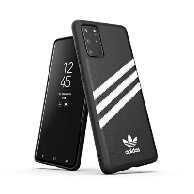 Abbildung von adidas Originals Designed für Samsung Galaxy S20+ Hülle DREI Streifen Schutzhülle Schwarz und Weiß