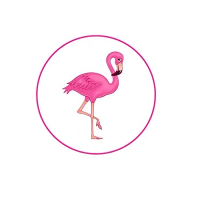 Abbildung von Kuchendekoration Flamingo, essbar, Premium Dicke, gesüßt, Vanille, Oblaten Reispapier, 17,8 cm