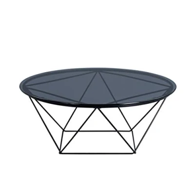 Abbildung von M2 Kollektion Nairo 2 Couchtisch/Beistelltisch, Glas, grau, Durchmesser 90cm, Höhe 36cm