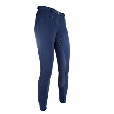 Abbildung von HKM Reithose Basic Belmtex Grip 3/4 Besatz Dunkelblau 146