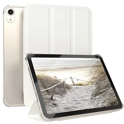 Abbildung von EAZY Case Schutzhülle für iPad Mini 6. Generation 2021 Hülle 8.3 Zoll Smart Cover Tablet Smartcase zum Aufstellen Klapphülle mit Standfunktion Sleep Wake Up Funktion Tasche Kunstleder Etui Weiß