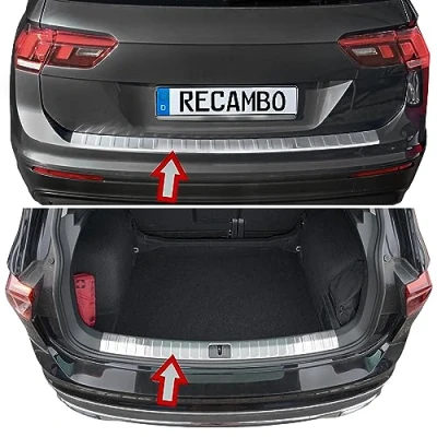 Abbildung von Ladekantenschutz Edelstahl MATT innen und außen kompatibel für VW Tiguan II BJ ab 2016&gt; premium Qualität von RECAMBO