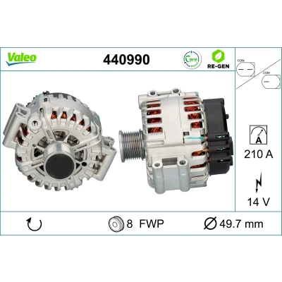 Abbildung von Drehstromlichtmaschine VALEO RE GEN 440990