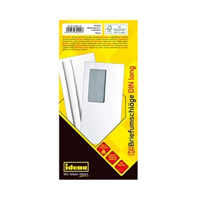 Abbildung von Idena Briefumschlag 10220 Briefumschläge lang, 75 g/m², selbstklebend, mit Fenster
