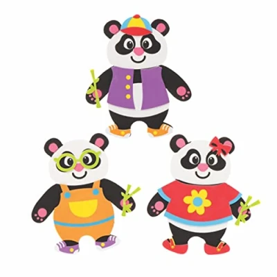 Abbildung von Baker Ross FE354 Panda Magnet Sets, frei kombinierbar Bastelset für das chinesische Neujahr, Basteln Kinder, Packung mit 8 Stück